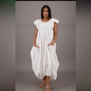 Advance Apparels Flutter Sleeve Midi Dress